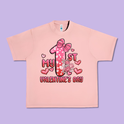 My First Valentines Day Urban Heavy Tee Designed By Maliassmallbusiness