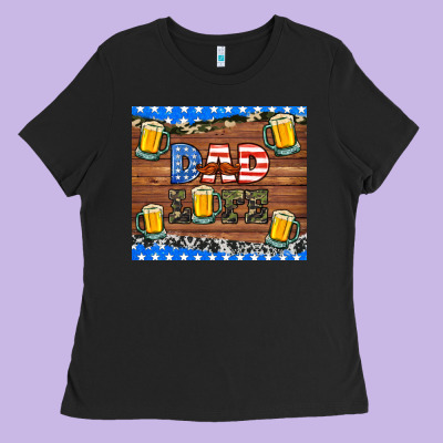 Dad Life With Beers Ladies Tee Designed By Hra Design Shop