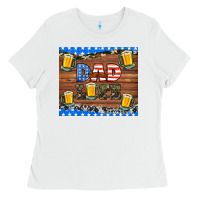 White dad life with beers Ladies Tee - HRA Design Shop