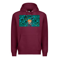 Burgundy wizard boy and mouse Premium Hoodie - TumblerDesignByShophia