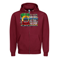 Burgundy Santas Little helper Zipper Hoodie - Bettercallsaul