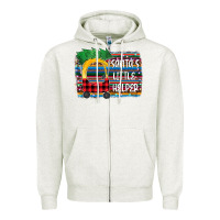 Oatmeal Heather Santas Little helper Zipper Hoodie - Bettercallsaul