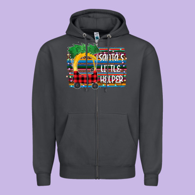 Santas Little Helper Zipper Hoodie Designed By Bettercallsaul