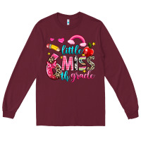 Burgundy little miss sixth grade Long Sleeve Tee - NancyCooperArtShop