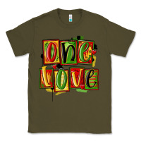 Army Green one love juneteenth Classic Tee - MaliasSmallBusiness