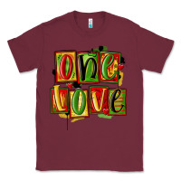 Burgundy one love juneteenth Classic Tee - MaliasSmallBusiness