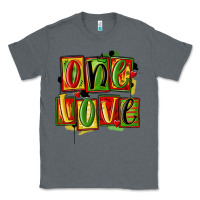 Charcoal Heather one love juneteenth Classic Tee - MaliasSmallBusiness