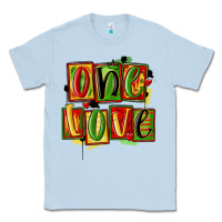 Dusty Blue one love juneteenth Classic Tee - MaliasSmallBusiness