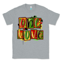 Heather Grey one love juneteenth Classic Tee - MaliasSmallBusiness