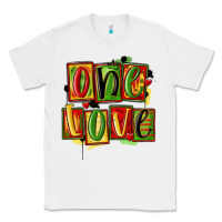 White one love juneteenth Classic Tee - MaliasSmallBusiness