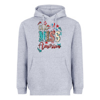 Heather Grey Little miss America 4th of july Heavyweight Hoodie - HowdyJamesFarm
