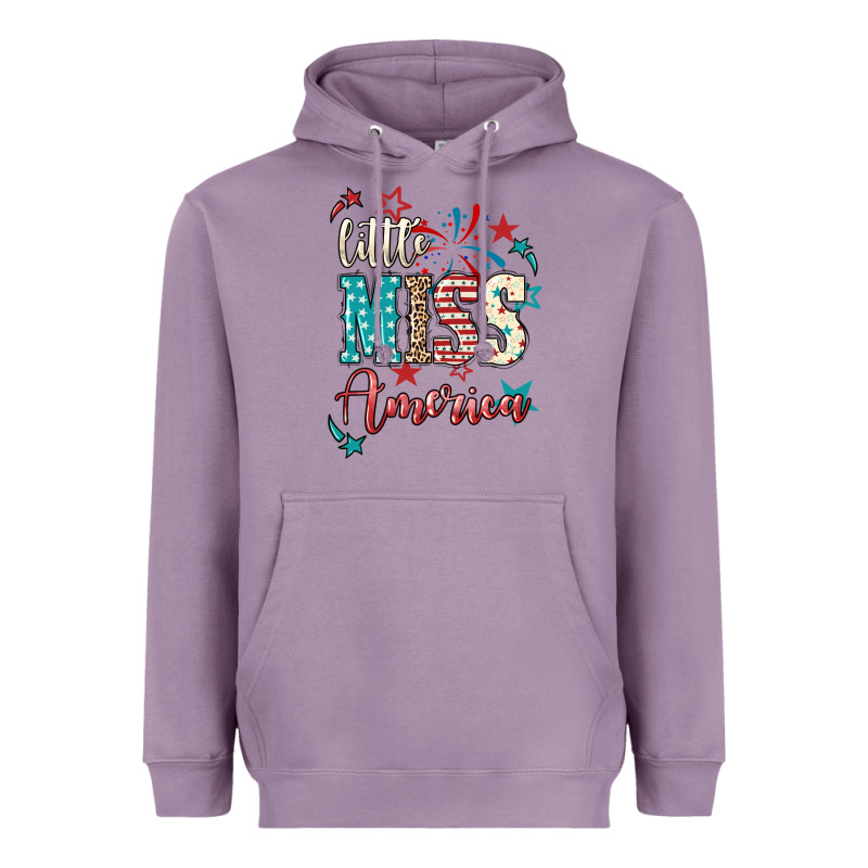 Little Miss America 4th Of July Heavyweight Hoodie by HowdyJamesFarm | Teevron