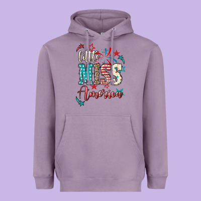 Little Miss America 4th Of July Heavyweight Hoodie Designed By Howdyjamesfarm