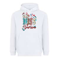 White Little miss America 4th of july Heavyweight Hoodie - HowdyJamesFarm