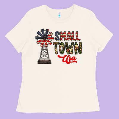 Small Town Usa Ladies Tee Designed By Cowhidedigitalart