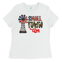White small town usa Ladies Tee - CowhideDigitalArt