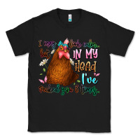 Black i may look calm but in my head ive pecked you 3 ti Classic Tee - JahusDesignShop