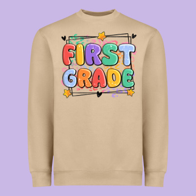 First Grade Heavyweight Sweatshirt Designed By Maliassmallbusiness