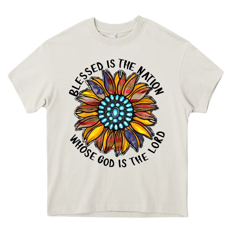 Blessed Is The Nation Whose God Is The Lord Heavy Core Tee by CowhideDigitalArt | Teevron