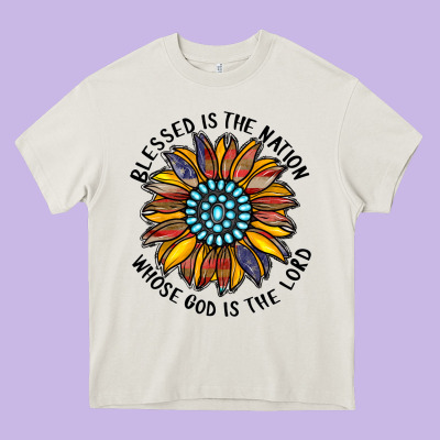 Blessed Is The Nation Whose God Is The Lord Heavy Core Tee Designed By Cowhidedigitalart