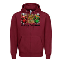 Burgundy merry christmas paws Zipper Hoodie - Bettercallsaul