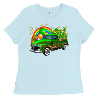 Baby Blue st patricks shamrock gold rainbow balloon candy truck Ladies Tee - FaDigitalArtStudio