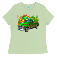 Matcha st patricks shamrock gold rainbow balloon candy truck Ladies Tee - FaDigitalArtStudio