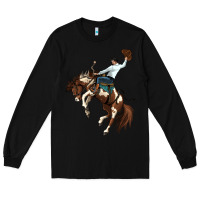 Black american paint horse rodeo cowboy Long Sleeve Tee - MaliasSmallBusiness