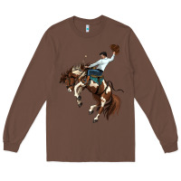 Chestnut american paint horse rodeo cowboy Long Sleeve Tee - MaliasSmallBusiness