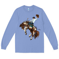 Colony Blue american paint horse rodeo cowboy Long Sleeve Tee - MaliasSmallBusiness