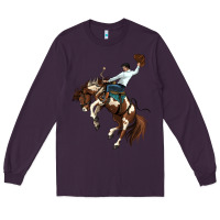 Plum american paint horse rodeo cowboy Long Sleeve Tee - MaliasSmallBusiness