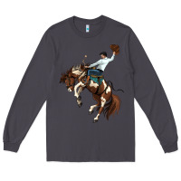 Smoke american paint horse rodeo cowboy Long Sleeve Tee - MaliasSmallBusiness