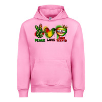 Fuchsia Pink peace love juneteenth Urban Hoodie - FaDigitalArtStudio