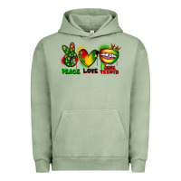 Pigment Oil Green peace love juneteenth Urban Hoodie - FaDigitalArtStudio