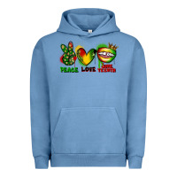 Pigment Pebble Blue peace love juneteenth Urban Hoodie - FaDigitalArtStudio