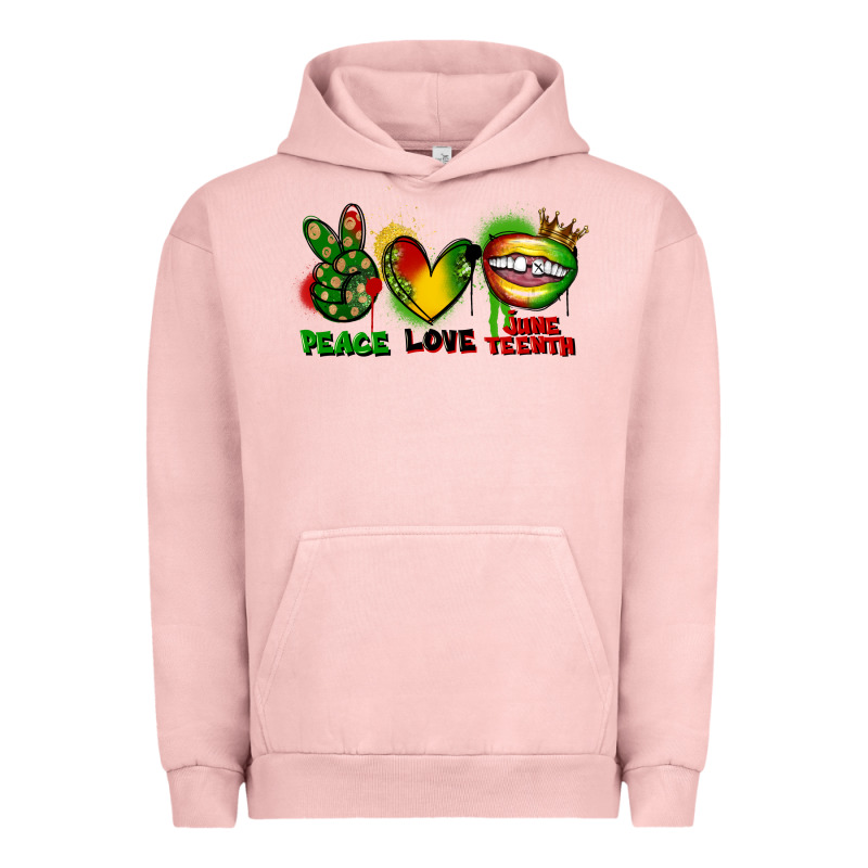Peace Love Juneteenth Urban Hoodie by FaDigitalArtStudio | Teevron