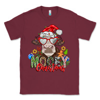 Burgundy Mooey Christmas Classic Tee - CowhideDigitalArt
