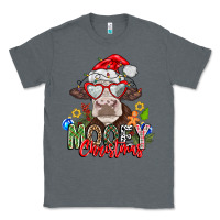Charcoal Heather Mooey Christmas Classic Tee - CowhideDigitalArt