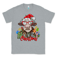 Heather Grey Mooey Christmas Classic Tee - CowhideDigitalArt