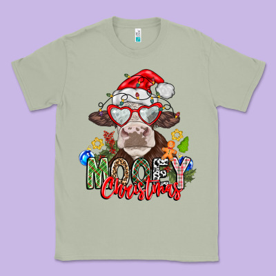 Mooey Christmas Classic Tee Designed By Cowhidedigitalart