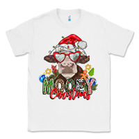 White Mooey Christmas Classic Tee - CowhideDigitalArt
