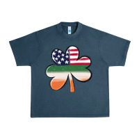 Midnight Navy st patricks day shamrock american flag Urban Heavy Tee - MaliasSmallBusiness