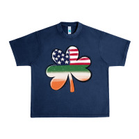 Navy st patricks day shamrock american flag Urban Heavy Tee - MaliasSmallBusiness