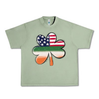 Oil Green st patricks day shamrock american flag Urban Heavy Tee - MaliasSmallBusiness