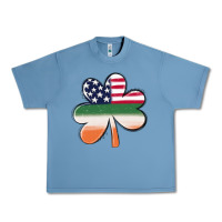 Pebble Blue st patricks day shamrock american flag Urban Heavy Tee - MaliasSmallBusiness