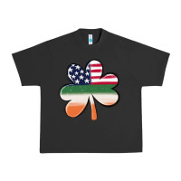 Pigment Black st patricks day shamrock american flag Urban Heavy Tee - MaliasSmallBusiness