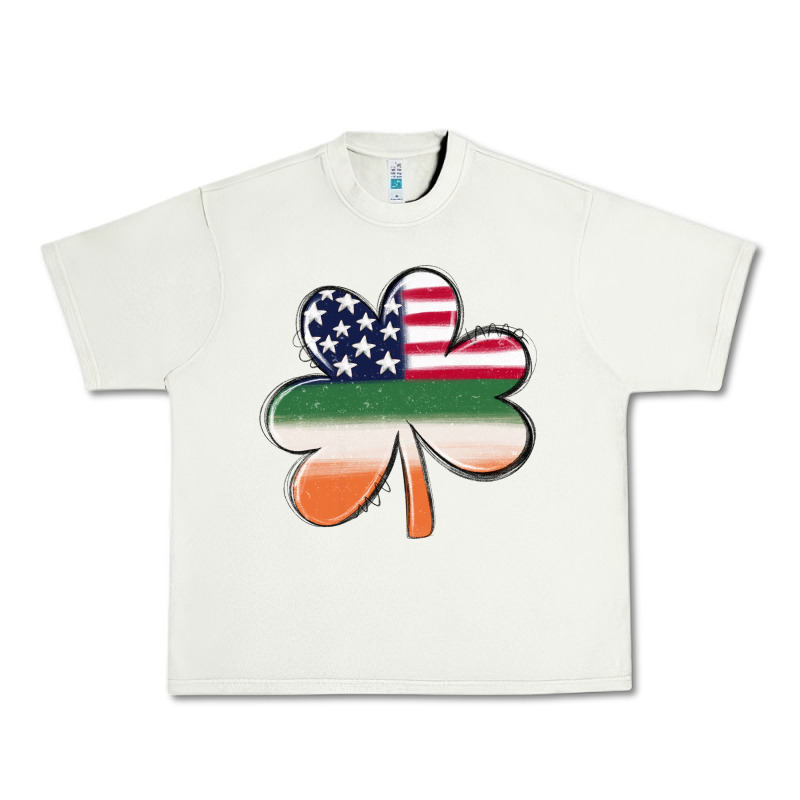 St Patricks Day Shamrock American Flag Urban Heavy Tee by MaliasSmallBusiness | Teevron