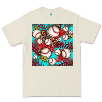Bone baseball leopard turquoise sunflower seamless pattern Premium Tee - JahusDesignShop