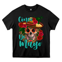 Black cinco de mayo skull Heavy Core Tee - HRA Design Shop