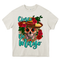Cream cinco de mayo skull Heavy Core Tee - HRA Design Shop